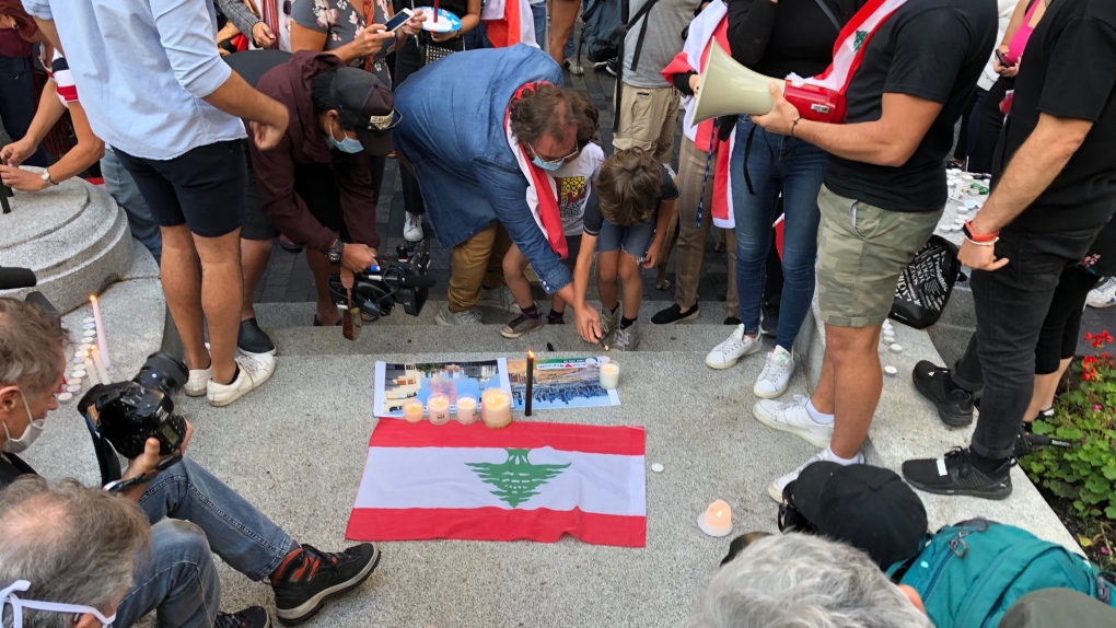 Vigil for Lebanon in Montreal on Aug. 5, 2020