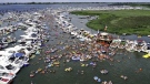 Boats gathered at "Raft Off" boat party in 2019. (source Raft Off event Facebook Page)