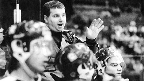 Head coach Graham James and the Swift Current Broncos junior hockey team are shown in this undated photo. (THE CANADIAN PRESS)