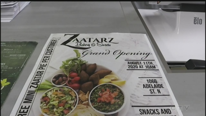 Zaatarz Bakery is using its grand opening as a fundraiser for those affected by the recent explosion in Beirut. (Brian Snider / CTV News)