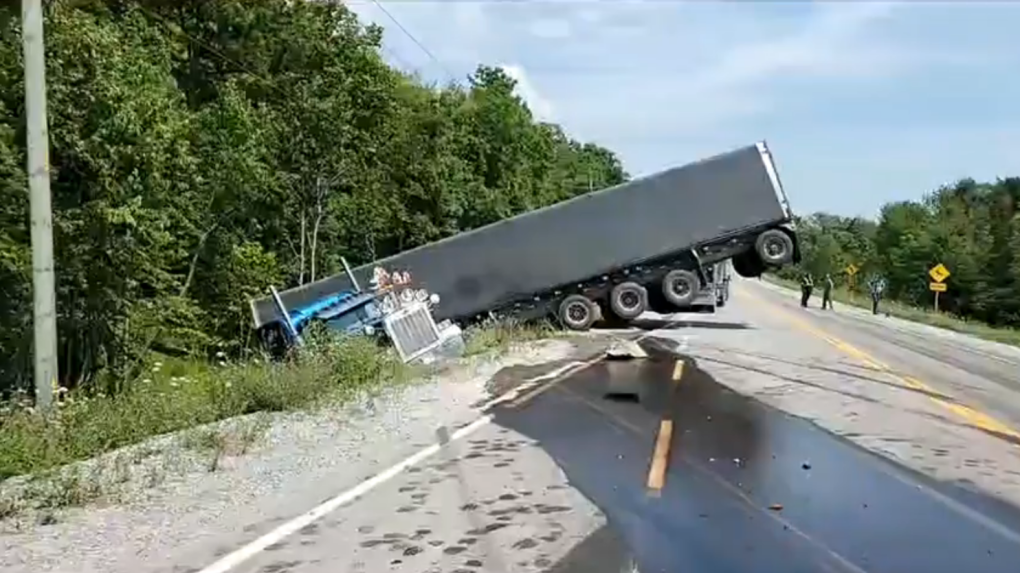 Transport truck crash