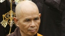 In this March 16, 2007 photo, Thich Nhat Hanh, a Vietnamese-born Zen master who popularized Buddhism in the West, arrives for a Great Chanting Ceremony at Vinh Nghiem Pagoda in Ho Chi Minh City, southern Vietnam. (AP Photo)