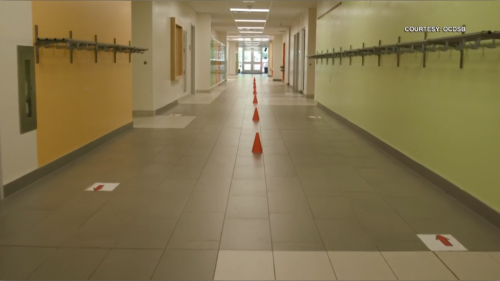 OCDSB hallway physical distancing