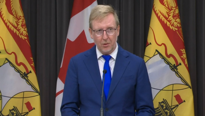 New Brunswick education minister Dominic Cardy gives an update on the province's back-to-school plan at a news conference on August 13, 2020.