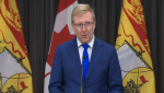 New Brunswick education minister Dominic Cardy gives an update on the province's back-to-school plan at a news conference on August 13, 2020.
