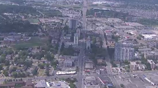An aerial image of Waterloo.