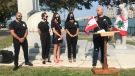 Organizers of the Windsor-Essex Helping Lebanon fundraiser announce their total in Windsor, Ont. on Friday, Aug. 14, 2020. (Alana Hadadean / CTV Windsor)
