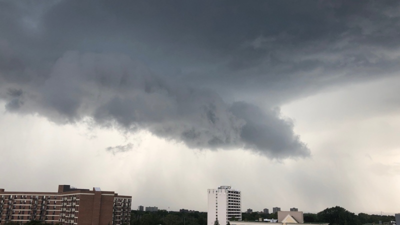 A dark cloud over western Ottawa Mon. Aug. 17, 2020. (Ted Raymond / CTV News Ottawa)