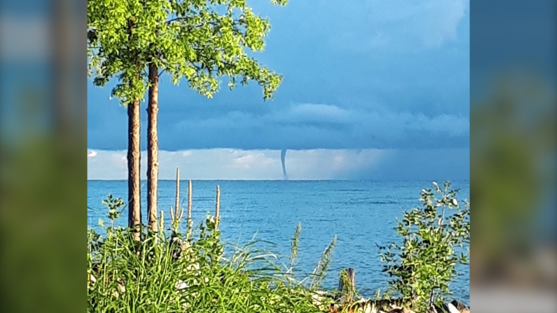 Waterspout over Georgian Bay in Collingwood, Ont., on Tues., Aug. 18, 2020. (Marc Cormier)