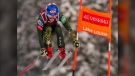 In this Dec. 7, 2019, file photo, Mikaela Shiffrin races down the course during the women's World Cup downhill ski race, in Lake Louise, Alberta. The governing body for ski racing announced it will skip the traditional World Cup swing through North America to remain in Europe due to the COVID-19 pandemic. (Frank Gunn/The Canadian Press via AP, File