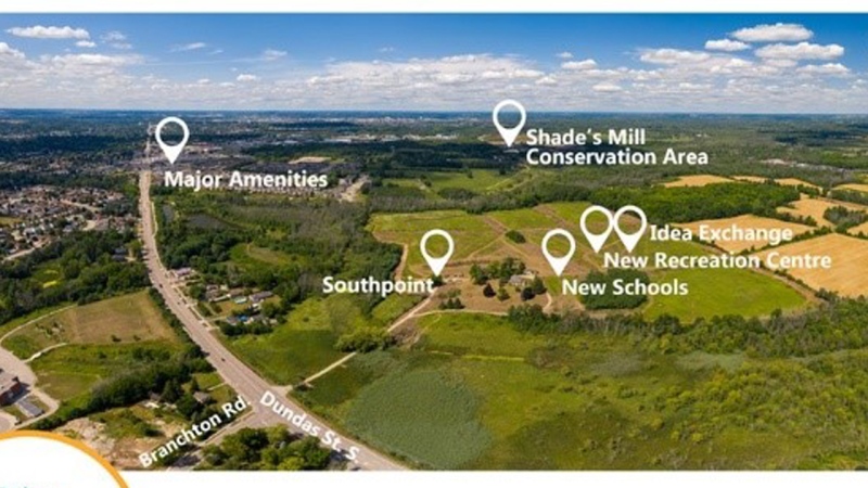 The city has plans for a new rec centre, a library branch, two new schools and some 300 homes. (Source: City of Cambridge)