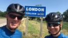 Essex County OPP officers Jody Fedak and Rene Tamminga biked for mental health from Essex County to London, Ont. (courtesy Jody Fedak)