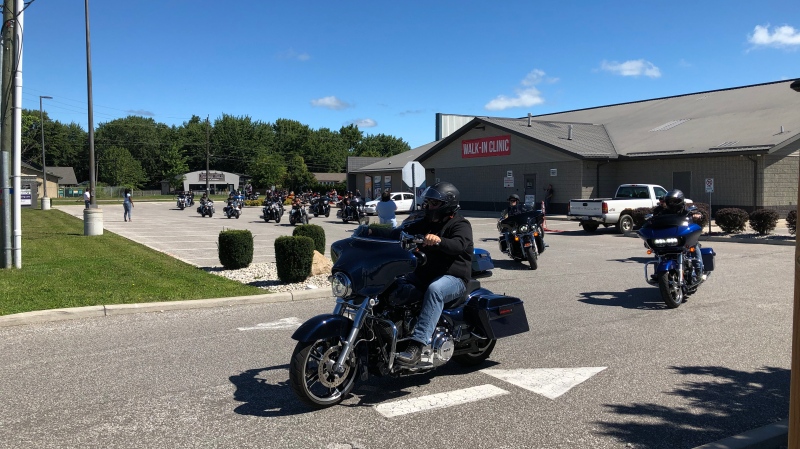 Annual ‘On a Mission for the Mission’ ride took off in Lakeshore,Ont. and travelled through the county before its final stop at Colchester, Ont on Sunday, Aug. 30 2020. (Angelo Aversa/CTV Windsor)
