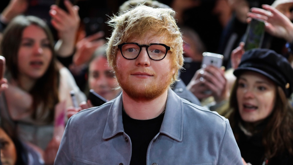 Ed Sheeran, centre, in 2018