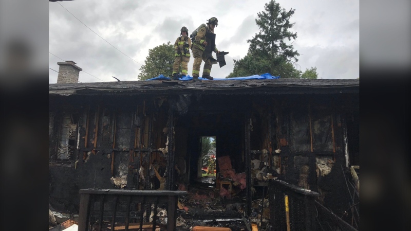 Investigators are searching for the cause of a fire on Roman Avenue on Wednesday. (Photo courtesy: Twitter/OttFire) 