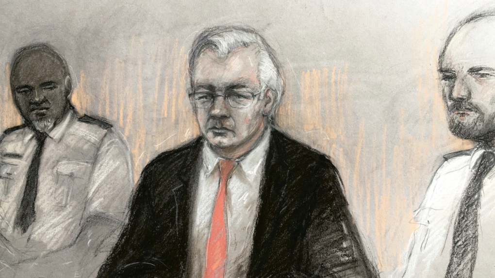 Julian Assange court sketch