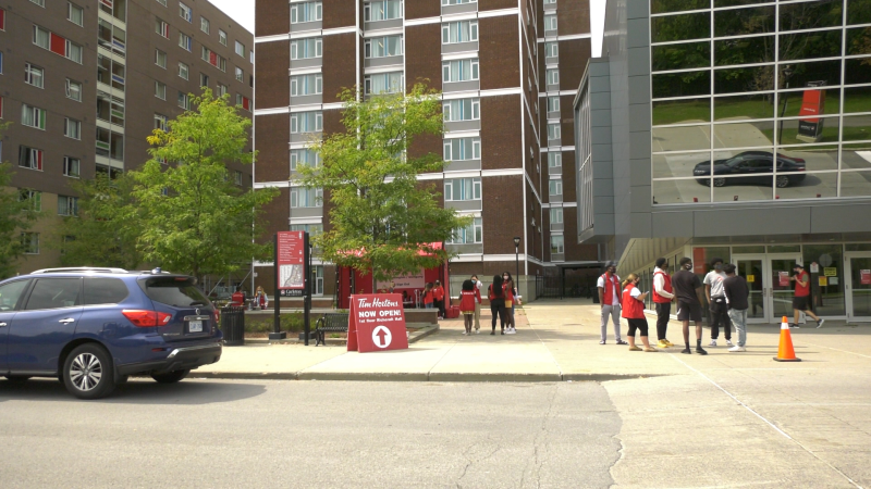 A very different move-in day for students at Carleton University in Ottawa, Sept. 6, 2020, as COVID-19 precautions take centre stage. (Shaun Vardon / CTV News Ottawa)