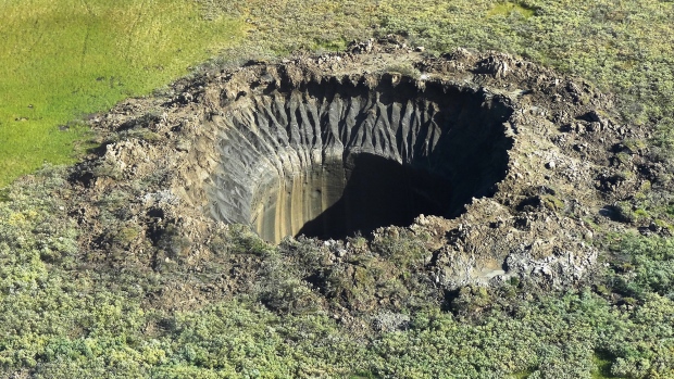 Massive holes appear in Siberian tundra with possible link to climate change - CTV News