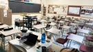 Ontario teachers are sharing images of crowded classrooms on social media to prove schools are not ready to reopen safely. (James Griffith/Twitter)