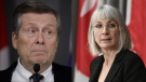 Toronto Mayor John Tory and Canada's Health Minister Patty Hajdu are seen in these undated photos. 