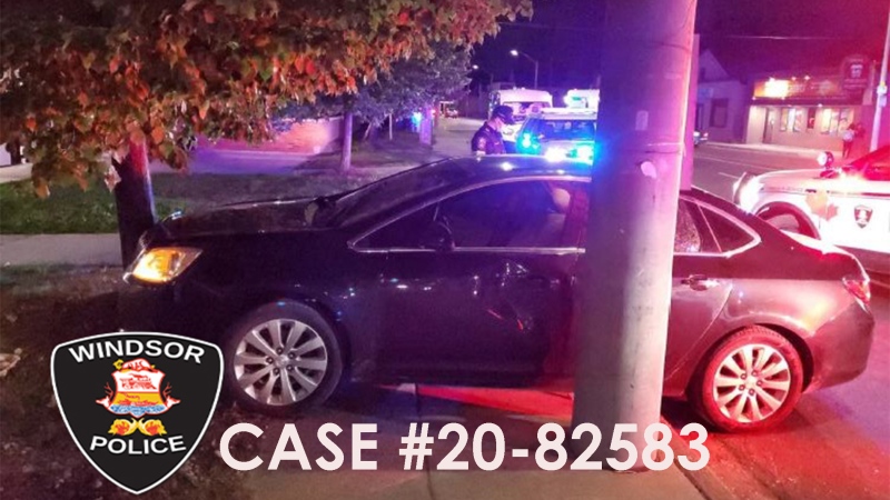 Windsor police at a crash on Wyandotte Street West in Windsor, Ont., on Friday, Sept. 11, 2020. (Courtesy Windsor police)