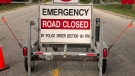 Ontario police road closure - File Image;