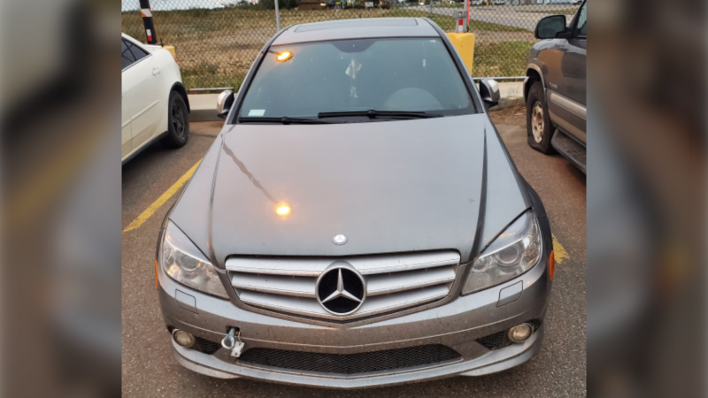 This Mercedes Benz, along with six other vehicles and drugs, was seized in northern Alberta after a months-long investigation. Sept. 14, 2020. (RCMP)