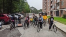 Members of Toronto's 'Bike Brigade' are helping to deliver food, medicine and other supplies by bicycle to organizations and individuals around the city.  (Supplied)