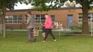 Parents drop off their kids at school in Amherstburg, Ont., on Wednesday, Sept. 16, 2020. (Bob Bellacicco / CTV Windsor)