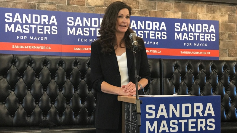Sandra Masters announced her intention to run for Mayor of Regina in the upcoming municipal election. Wednesday Sept. 16, 2020. (Stefanie Davis / CTV News Regina) 
