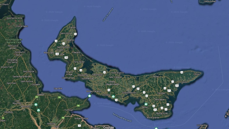 A map of Prince Edward Island is seen in this image taken from Google Maps. (Google Maps)