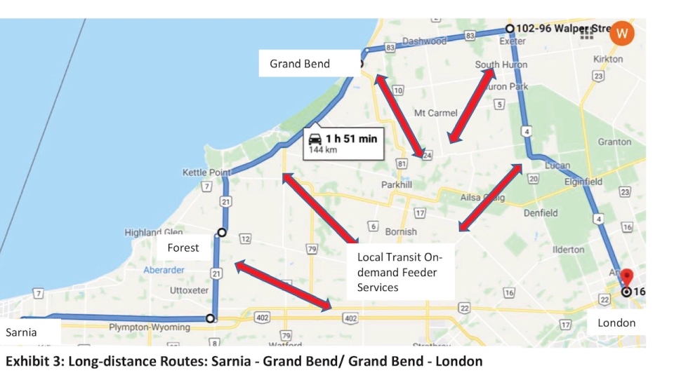 Sarnia-Grand Bend-London bus route