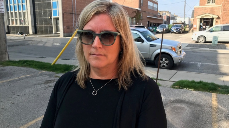 Patti Mugford-Pooley, a business owner in downtown St. Thomas is frustrated with a lack of solutions for drug use, vandalism, and crime in the area of her store (Sean Irvine CTV News)