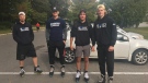 Michael Woolley, Mark Woolley, Liam Van Loon and Navrin Mutter taking part in Lace Up for Diabetes day, Sep. 27, 2020. (Brent Lale/CTV London)