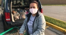 Serey Hunter is seen outside a London, Ont. grocery store on Monday, Sept. 28, 2020. (Sean Irvine / CTV News)