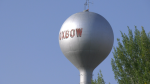 The water tower in Oxbow, Sask can be seen in this file photo. 