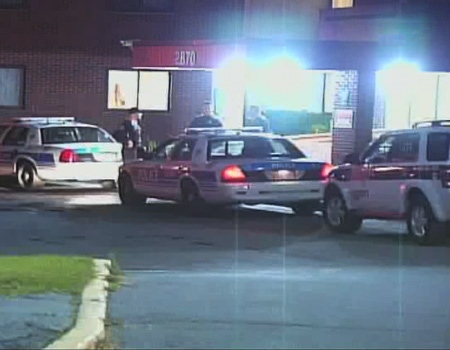 Ottawa police investigate following a shooting outside the Herongate Mall, Wednesday, Oct. 14, 2009. Courtesy: TVA