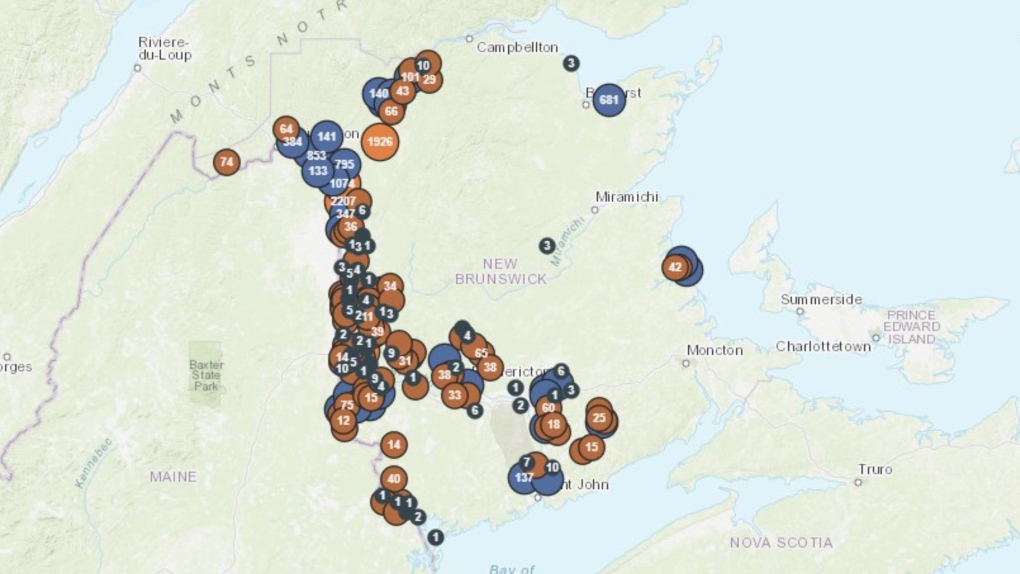 NB Power outage map