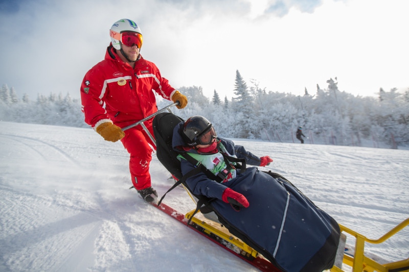 Nine-year-old Emanuel Gumpert-Bell took part in last year's 24-Hour Tremblant with the help of a specially designed sled. (Photo courtesy: CHEO Foundation)