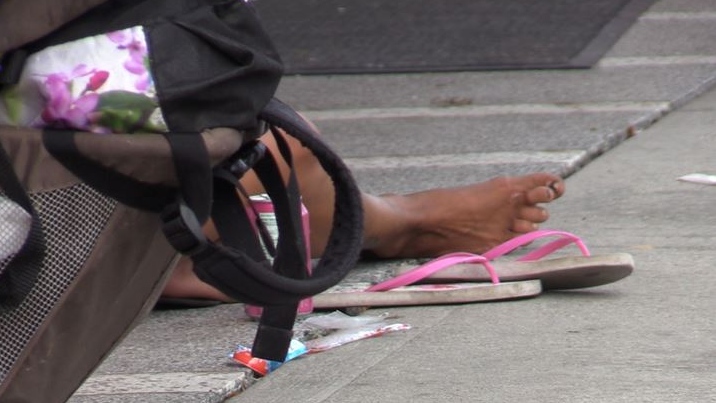 Homeless woman in London, Ont. (Celine Zadorsky/CTV London)