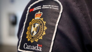 FILE - A Canada Border Services Agency (CBSA) patch is seen on an officer in Calgary, Thursday, Aug. 1, 2019. (Jeff McIntosh/THE CANADIAN PRESS)