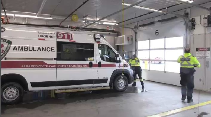 An Extra-Mural Ambulance New Brunswick garage in an undated file photo.