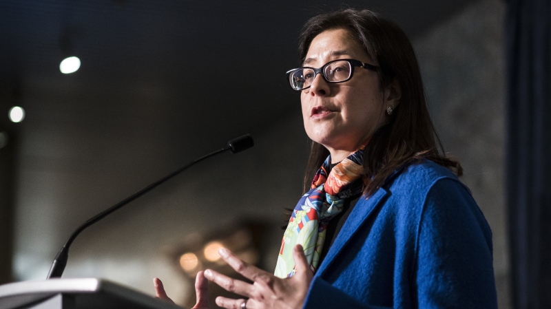 Toronto's medical officer of health Dr. Eileen de Villa speaks to the media at city hall in Toronto, on Wednesday, April 24, 2019. THE CANADIAN PRESS/Christopher Katsarov
