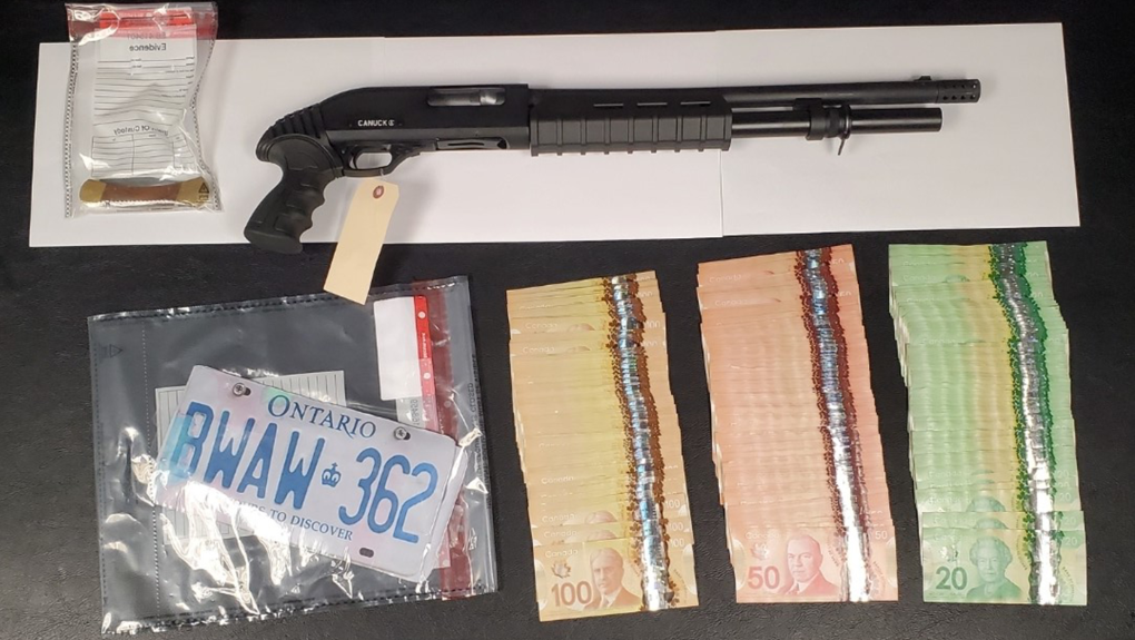 Items seized from suspicious vehicle