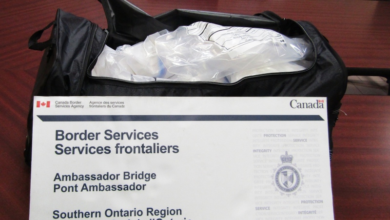 CBSA and RCMP officers seized about $2.7 million worth of suspected methamphetamine at the Ambassador Bridge. (Source: CBSA)