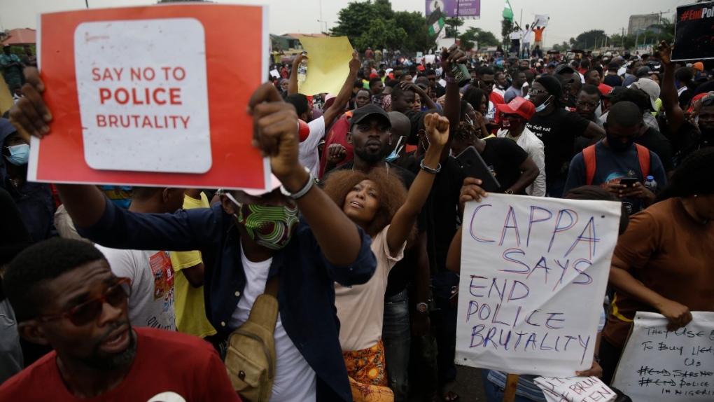 Protest against police brutality in Lagos, Nigeria