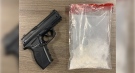 Cocaine and a replica firearm seized in St.Thomas, Ont. on Thursday, Oct. 15, 2020 are seen in this image released by the St. Thomas Police Service.
