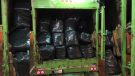 More than 1,000 pounds of pot was discovered in a garbage truck at the U.S. - Canada Border on Sunday, Oct. 18, 2020. (CBP)