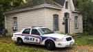 A police cruiser is seen outside 90 Stanley St. in London, Ont. on Monday, Oct. 19, 2020. (Jim Knight / CTV News)
