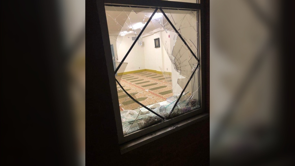Broken mosque window